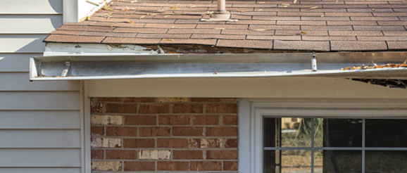 damaged rain gutter